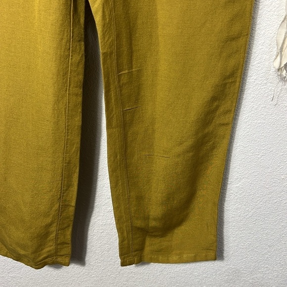 J. Jill Chartreuse Linen Pant Size M - Picture 4 of 10